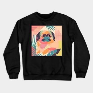 Pekingese in 80's Crewneck Sweatshirt